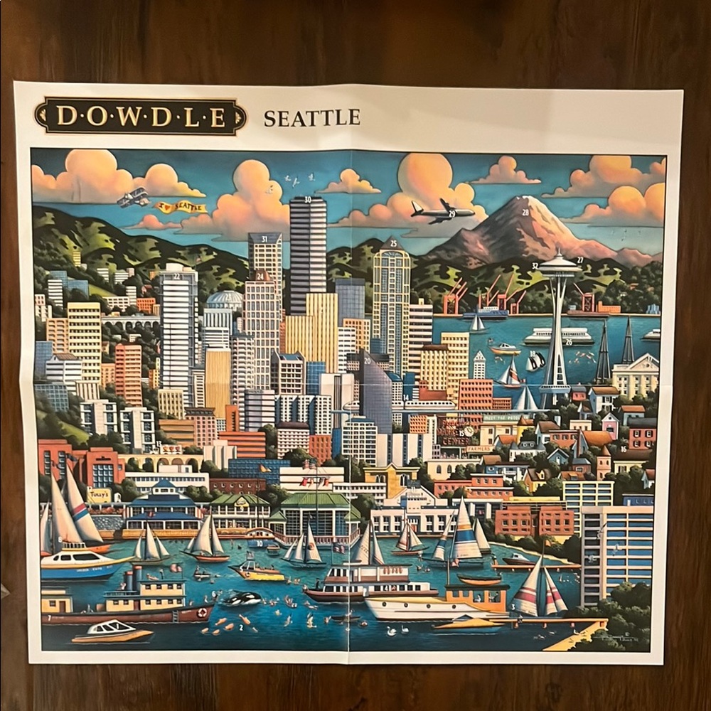 Dowdle Seattle 1000 Piece Jigsaw Puzzle with Collectors Box & Poster - Picture 8 of 10